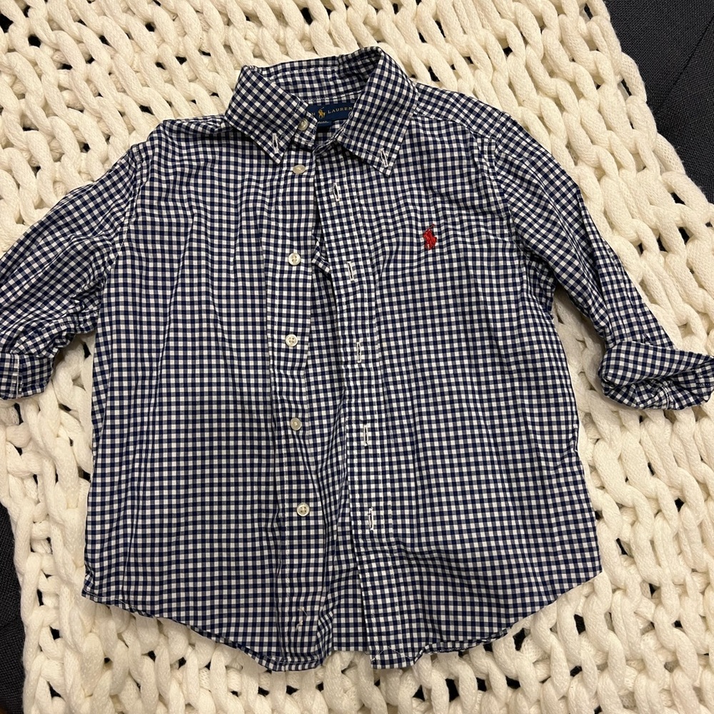 Kids Ralph Lauren Gingham Button Down 4t